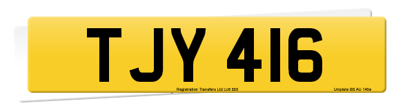 Registration number TJY 416